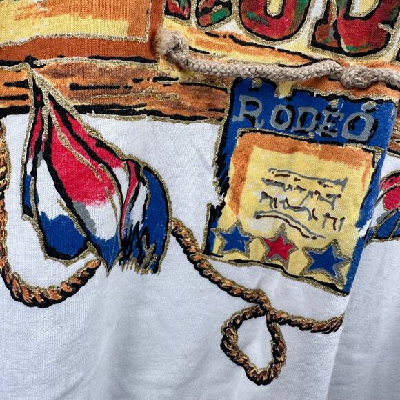 Boutique VTG Western Rodeo Shirt with Real Rope Detail Size Medium - Picture 6 of 11